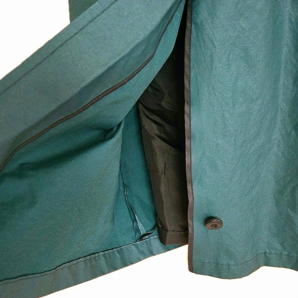 Vintage 1970s Woolrich Green Trench Raincoat Field Chore Jacket Sz L /USA Made - Picture 9 of 13